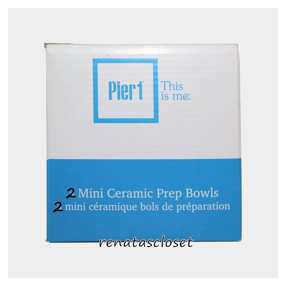 Pier 1 Imports 2-pc Mini Ceramic Prep Bowl NWT/NIB - Picture 2 of 13